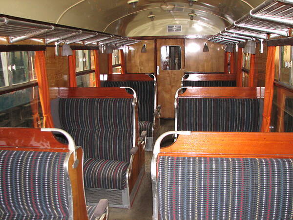 [PHOTO: Interior of railway carriage: 65kB]