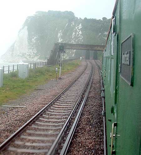 [PHOTO: on-board view of train having passed through tunnel: 40kB]